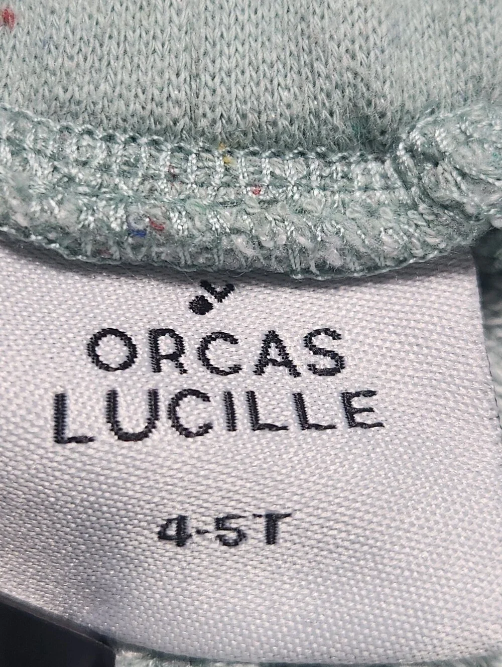 Orcas Lucille 4/5 Mint Confetti Speckled Dolphin Shorts Retro Boutique Kids